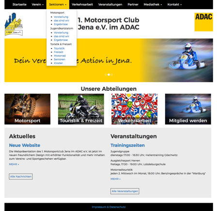 Neue Internetseite des 1. Motorsportclub Jena im ADAC e.V.